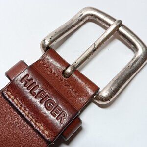 MENS TOMMY HILFIGER GENUINE LEATHER CASUAL BELT - SIZE -38 - BROWN